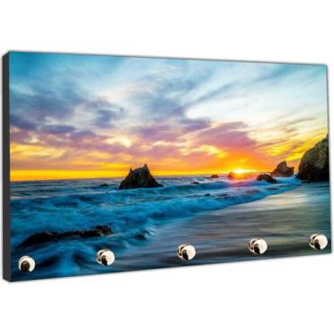 Imagem de Porta Chaves Paisagens Mar Praia Organizador Chaveiros - Vital Quadros