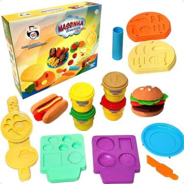 Imagem de Brinquedo Massinha Modelar Hambúrgueria E Lanchinhos 12 Pçs - PICA PAU