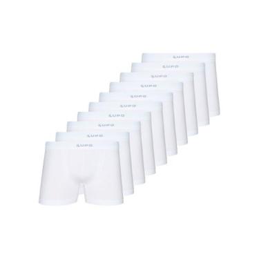 Imagem de Kit com 10 Cuecas Boxer Lupo 661-001, Branco, XG