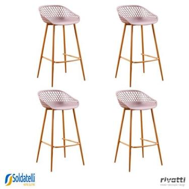 Imagem de Kit 4 Banquetas Clarice Várias Cores - Rivatti, Camurça