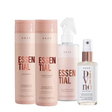 Imagem de Kit Braé Essential Shampoo Condicionador Hair Repair Spray e Divine Má