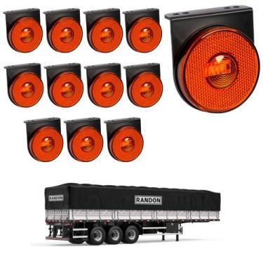 Imagem de 12 Lanterna Lateral Randon LED Âmbar 85mm c/ Suporte - Fio - DW Compon