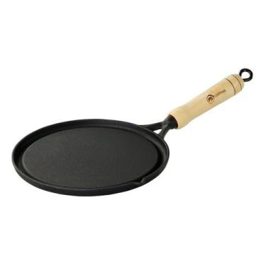 Imagem de Chapa Redonda Em Ferro Fundido Bistequeira Frigideira 26 - Geral