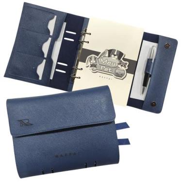 Imagem de Agenda Meu Pet 153-R Raffai Couros, Azul Jeans