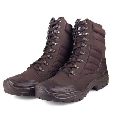Imagem de Bota Coturno Masculina Couro Adventure Militar Motociclista Tático Pes