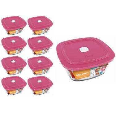 Imagem de Pote Vidro Quadrado Facilita Marmita 500ML Marinex 8Un - NADIR FIGUERE