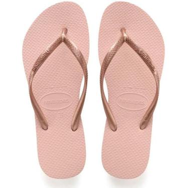 Imagem de Chinelo Havaianas Feminino SLIM 37/38 Rosa Ballet
