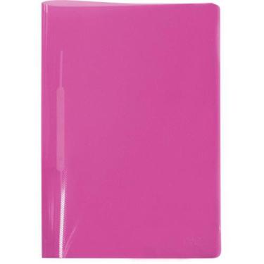 Imagem de Pasta Grampo Trilho Plástica Ofício Rosa Pacote com 10 - DAC