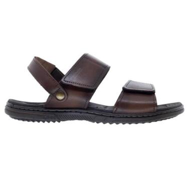 Imagem de Sandália Masculina Pegada 133303 Couro Pinhao, 42, Pinhao
