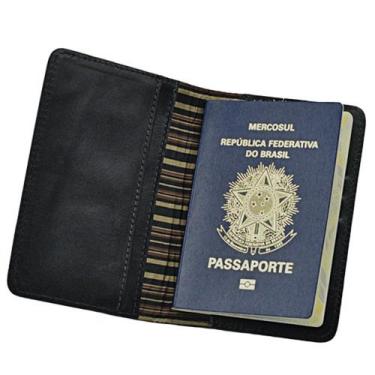 Imagem de Porta Passaporte GO em Couro Galvani, Preto