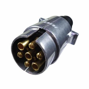 Imagem de Tomada engate aluminio macho 7 polos movel redonda polarizada - DNI