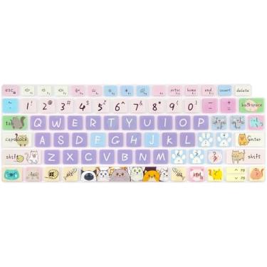 Imagem de WSLUCKO Capa de silicone para teclado Dell Latitude 3440 3450 5430 5431 54207430 7420 7410 35.6 cm, 39.6 cm Dell Latitude 7520 9000 9510 9520 9420 9430/40.6 cm cm 765 0 7640, Gato fofo