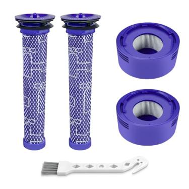 Imagem de Pacote com 4 kits de substituição de filtro de vácuo para aspirador sem fio V7, V8 Animal e V8 Absolute, 2 pré-filtros, 2 filtros de pinos, substitui peças # 965661-01 e 967478-01