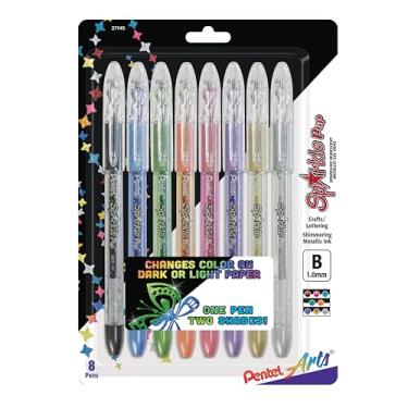 Imagem de Pentel Caneta de tinta gel metálica Arts Sparkle Pop, linha em negrito de 1,0 mm, cores sortidas, pacote com 8 (K91PABP8M)