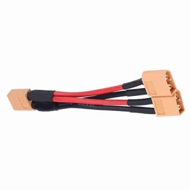 Imagem de Adaptador de Conector de Bateria Paralela Xt60, Cabo Xt60 de Bateria Dupla de Carregamento Rápido para Rc Lipo Com Jaqueta de Silicone para Bateria Rc Lipo (1 fêmea e 2 machos)