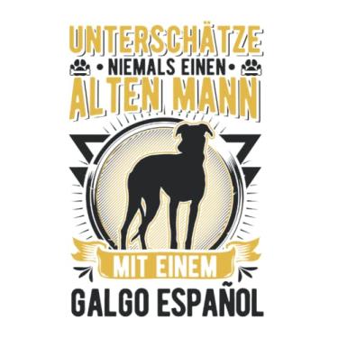 Imagem de Galgo Espanol Notizbuch: Galgo Español Alter Mann Spanischer Windhund / 6x9 Zoll / 120 karierte Seiten Seiten