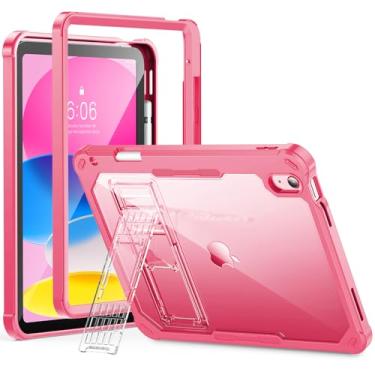 Imagem de INFILAND Capa infantil para iPad A16 11 polegadas 11ª geração, iPad 10ª geração, capa protetora resistente à prova de choque com suporte, capa fofa transparente com glitter para meninas, mulheres