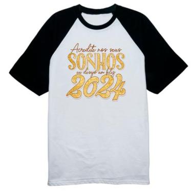 Imagem de Camiseta Raglan Ano Novo acredite em seus sonhos - Alearts, P