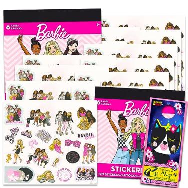 Imagem de Barbie Conjunto de adesivos para meninas - Pacote com 12 folhas de adesivos Barbie para lembrancinhas de festa e muito mais | Artigos de festa Barbie para aniversário de meninas