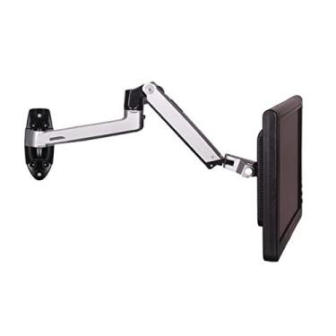 Imagem de Suporte de exibição, suporte de parede, alumínio, mecânico, mola, braço, suporte para monitor de LED, LCD de movimento total, suporte para monitor de tela de 17 a 27 polegadas (prata)