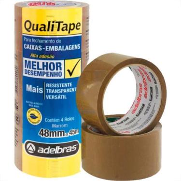 Imagem de Adelbras Fita Adesiva P/Embalagem Marrom  48X 45 - Kit C/4 Rl