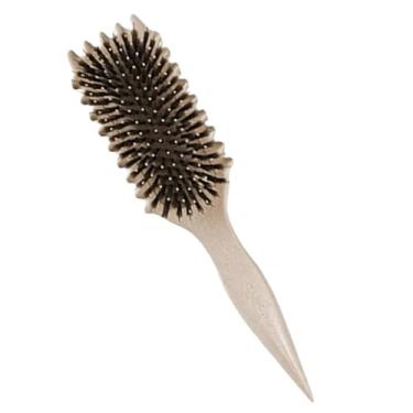 Imagem de Escova de estilo de cabelo cacheado para salão de beleza Escova de cabelo cacheado para pentear e modelar cachos masculinos e femininos Ferramentas para reduzir puxões (branco creme)
