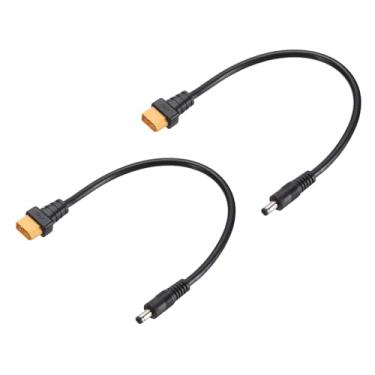 Imagem de MECCANIXITY 2 cabos adaptadores XT60, XT60 macho para DC5521 macho 5,5 x 2,1 mm cabo conector para estação de energia portátil, painel solar, gerador de energia solar