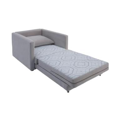 Imagem de Poltrona Sofá Cama Solteiro 85cm Trento Cinza Estofama