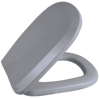 Imagem de Assento Sanitário Tampa Vaso Almofadado Classic Quadrado Retangular(Cinza Claro)