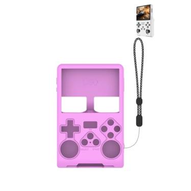 Imagem de Capa portátil para console de jogos Anbernic R40S Pro, WUNIAK à prova de choque, antiderrapante, anticolisão para R40S Pro, roxa.