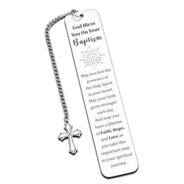 Imagem de Presentes de batismo para meninas, meninos, marcadores religiosos para mulheres, homens, cesta de Páscoa para crianças, suprimentos de estudo bíblico, presentes de páscoa cristã para meninas