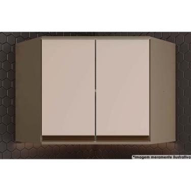 Imagem de Armário Aéreo Henn Connect Canto Oblíquo Duna/Cristal