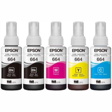 Imagem de Kit 5 Tinta Epson 664 Impressoras L365 L375 L395 L380 L220