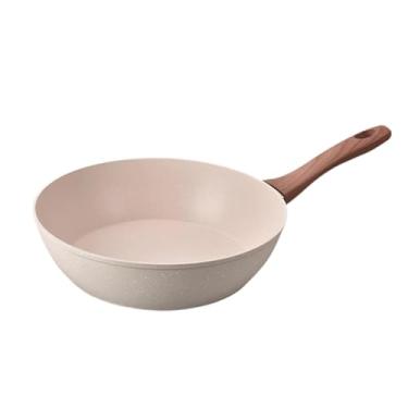 Imagem de ＫＬＫＣＭＳ Fritar a frigideira da frigideira frite superfície lisa com manípulo de calor omelete ovo panela non stick wok para cozinhar diariamente todo o fogão