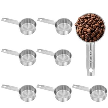 Imagem de GIWOSK Copo Medidor De Aço Inoxidável Com 8 Peças, 1/4 Xícara (60 Ml, 2 Oz), Metal, Colheres Medidoras Pequenas, Colher Café Mão Confortável Para Cozinhar E Assar