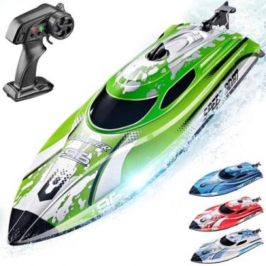 Imagem de Barco RC BEZGAR TX126 verde de 30 cm com bateria de 700mAh para crianç