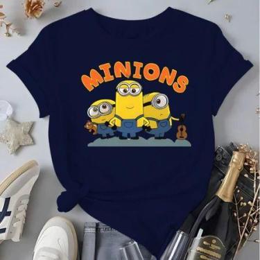 Imagem de Camiseta Femenina Desenho Os Minions Blusa 100%Algodão - loja dinka, p