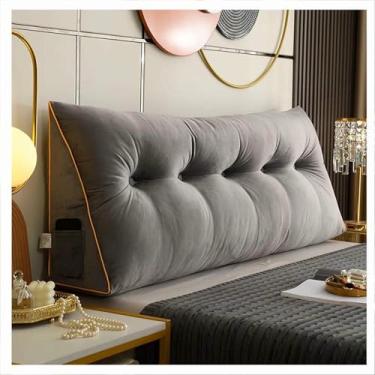 Imagem de LGEOELIAS Travesseiro de cunha de leitura para cabeceira, encosto triangular de cunha para cabeceira, elástico respirável, para hotéis, sofás-cama, tatami, sofás, cadeiras de balanço