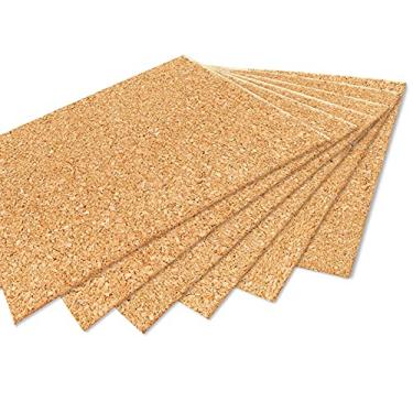 Imagem de VViViD Folhas de cortiça natural com fundo adesivo 23 cm x 25 cm, pacote com 6