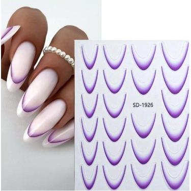 Imagem de Cartela adesivo francesinha 5d roxo real love