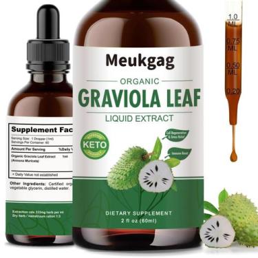 Imagem de Extrato líquido de graviola, folha de graviola, 60 ml, orgânico, 2 mes