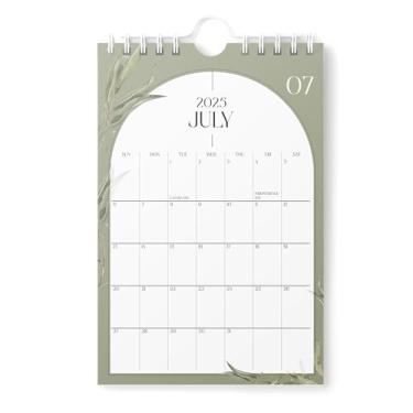 Imagem de Karto Mini calendário de parede 2025-2026 - vertical 15 x 23 cm de julho de 2025 a dezembro de 2026 - pequeno, versátil e fácil de planejar com o calendário mensal de mesa estética - Boho Greenery