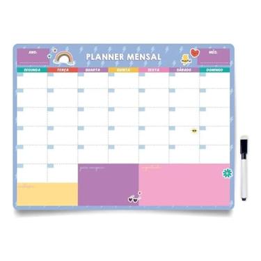 Imagem de Planner Mensal Para Geladeira Imantado lilás