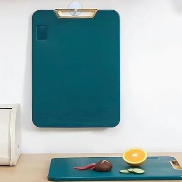 Imagem de Tábua de Corte Polietileno Plástico para Carnes Legumes Vegetais Frutas Anti bacteriana Anti Odor com Suporte Fácil de Limpar Profissional (Retangular)