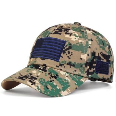 Imagem de Boné de Beisebol Bordado Unissex - Ajustável com Bandeira Americana - 