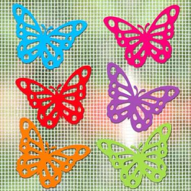 Imagem de JSRQT Decalques magnéticos para porta de tela borboleta protetores adesivos dupla face seguro decorativo flexível retrátil para geladeira, geladeira, animais de estimação, torção deslizante, clique e