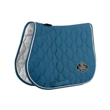 Imagem de Harrison Howard Almofada de sela de cavalo de uso geral para selim inglês multiuso para cavalos Amortecimento Suporte traseiro para equitação azul-petróleo
