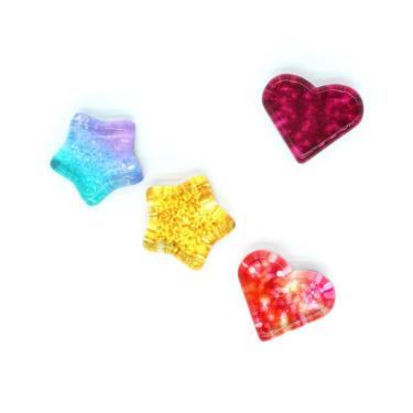 Imagem de Ímã Magnetico Le Formas Glitter 2,8cm com 4 Unidades Variado
