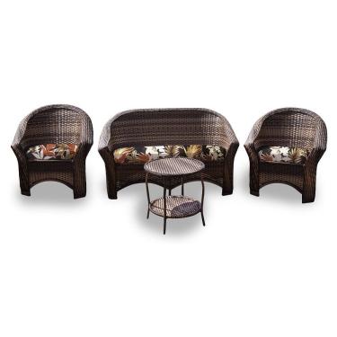 Imagem de Conjunto de Sofá Fibra e 2 Poltronas e 1 Mesa Centro