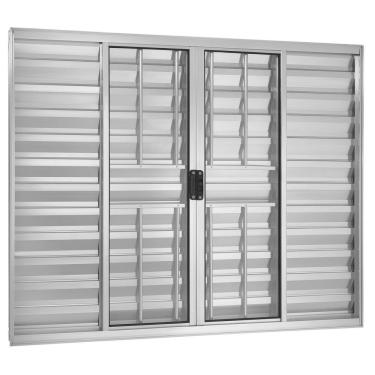 Imagem de Janela Veneziana 6 Folhas Com Grade Central Brilhante 120x150cm Ecosul Esquadrisul